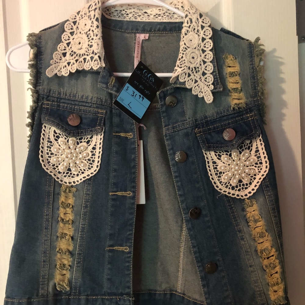 BNWT- Boutique Blue Jean Vest!